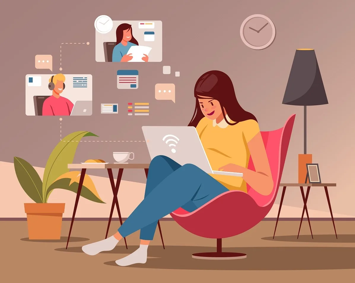 video-conferencing-illustration Video Conferencing Illustration