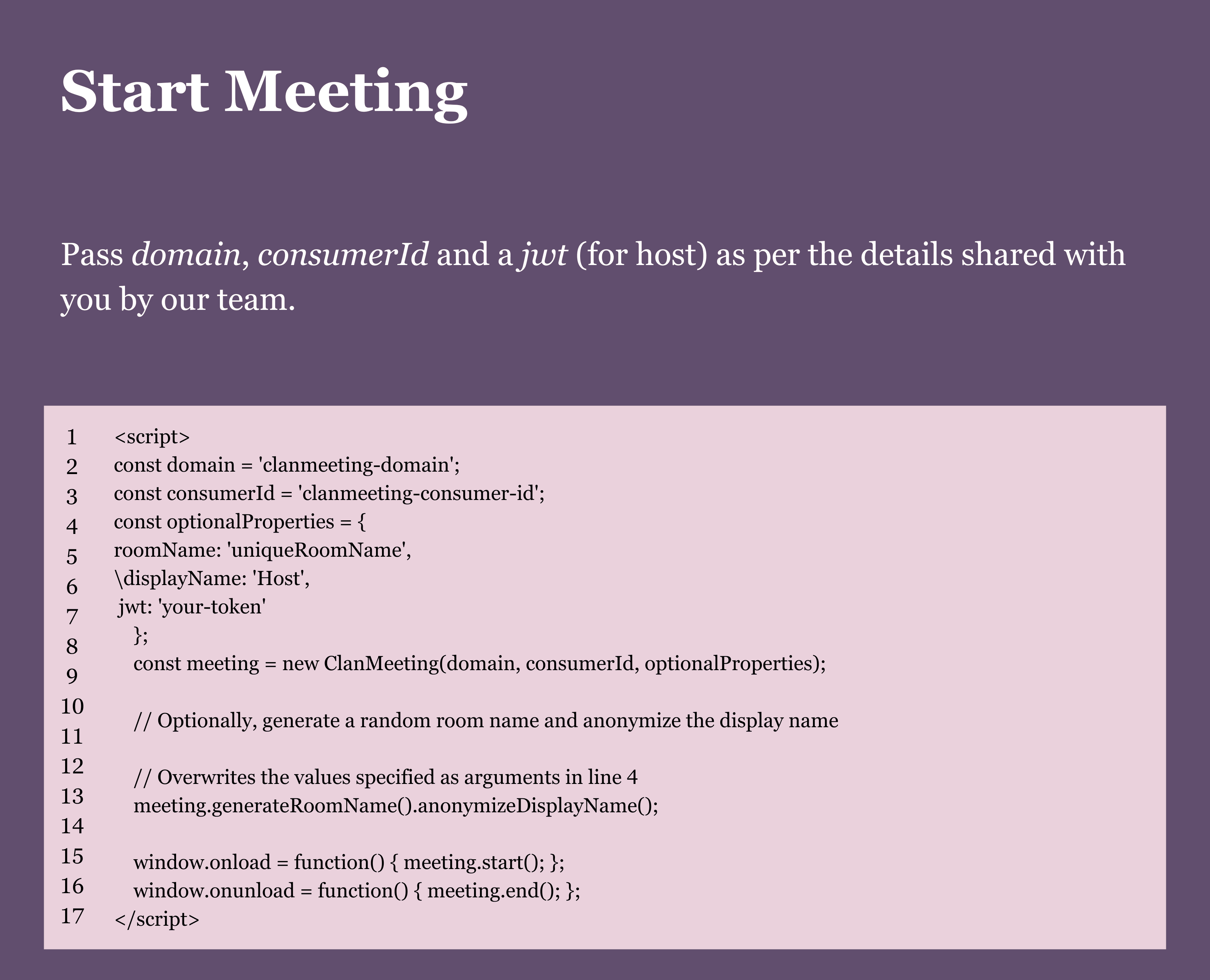 Start Meeting Start Meeting