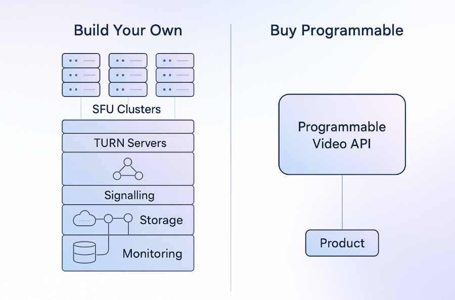 Cost Comparison Architecture (Build vs Buy Infrastructure Stack)